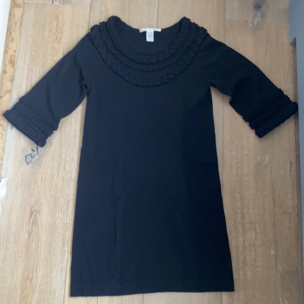 DVF wool, knee length black dress
